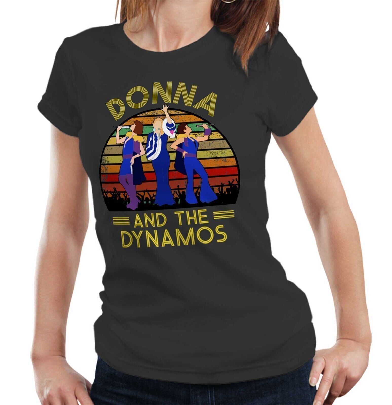 Donna And The Dynamos Tshirt Semi Fitted Ladies Mamma Mia Music