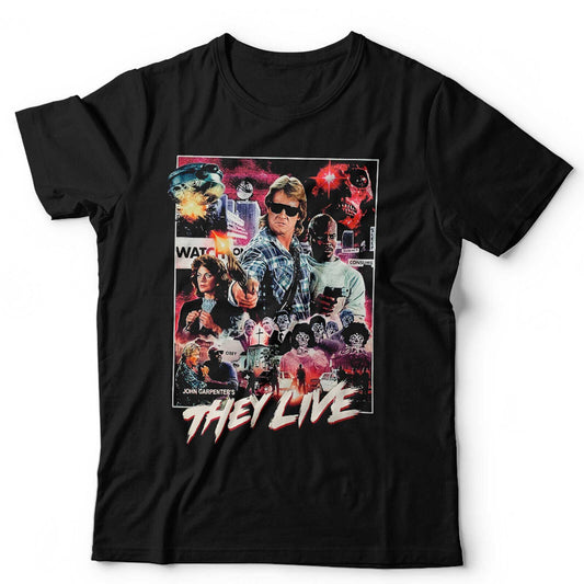 They Live Tshirt Movie Poster Unisex  Retro, Horror, Piper, Vintage, Carpenter