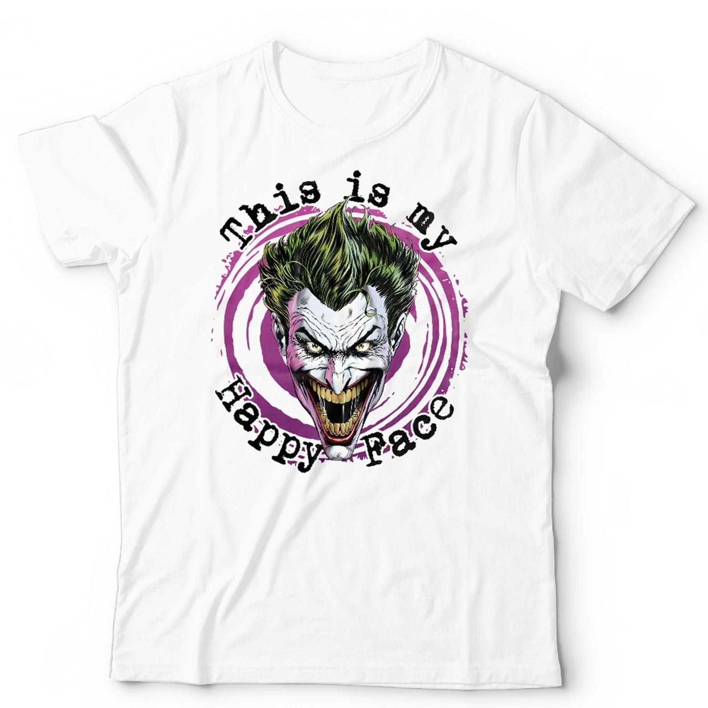 Joker T Shirt Unisex and Kids This Is My Happy Face Funny Geek Nerd Comic Retro