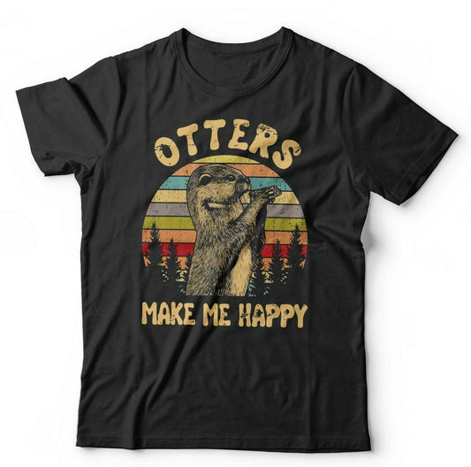 Otters Make Me Happy Tshirt Unisex and Kids  Wildlife, Cute, Furry, Animals