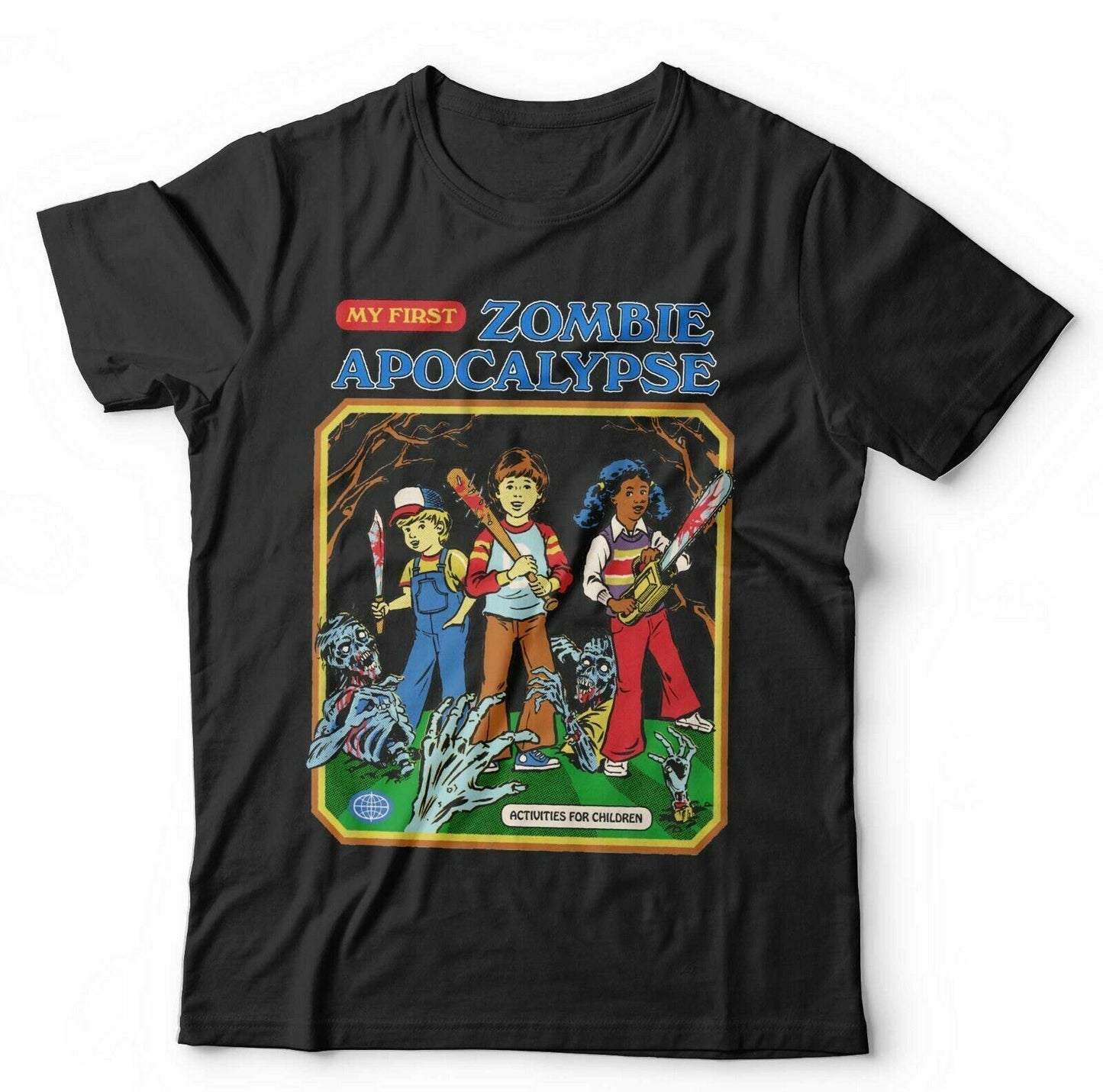 My First Zombie Apocalypse Tshirt Unisex and Kids  Funny, Cartoon, Retro, Vintage