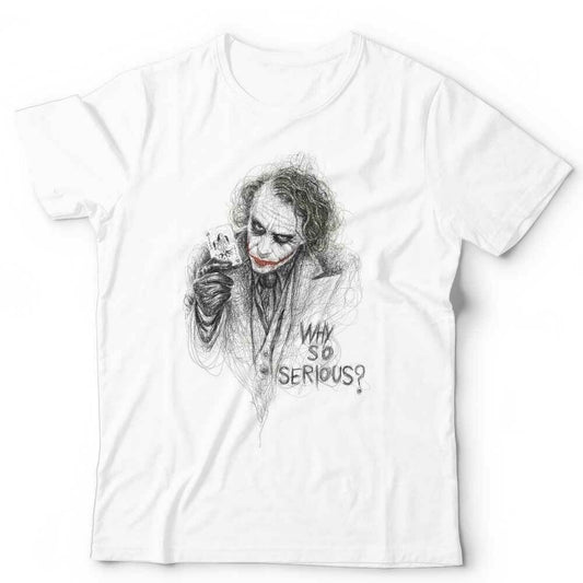 Joker Sketch Why So Serious Tshirt Unisex and Kids Retro Comic   White Tshirt