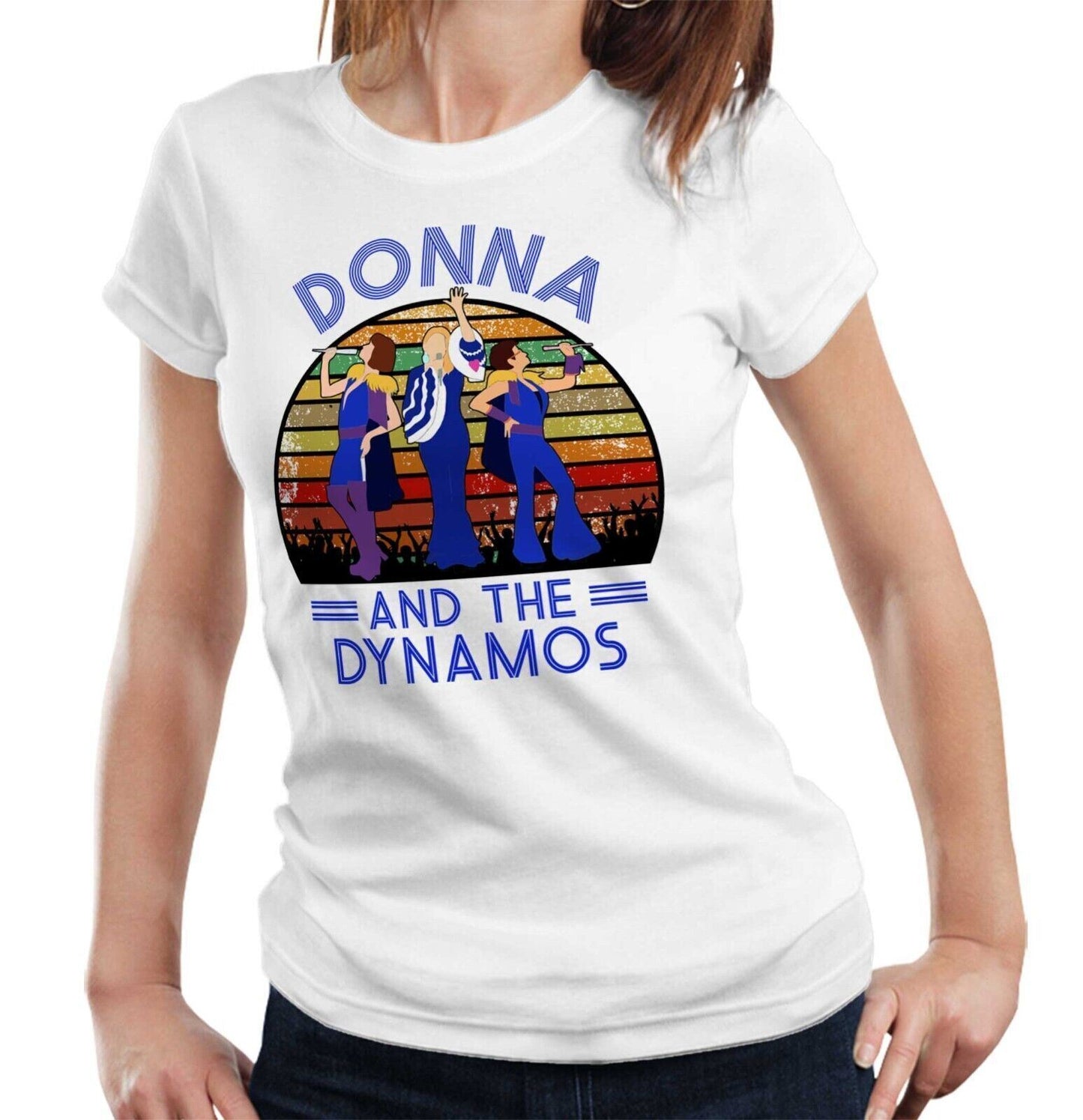 Donna And The Dynamos Tshirt Semi Fitted Ladies Mamma Mia Music