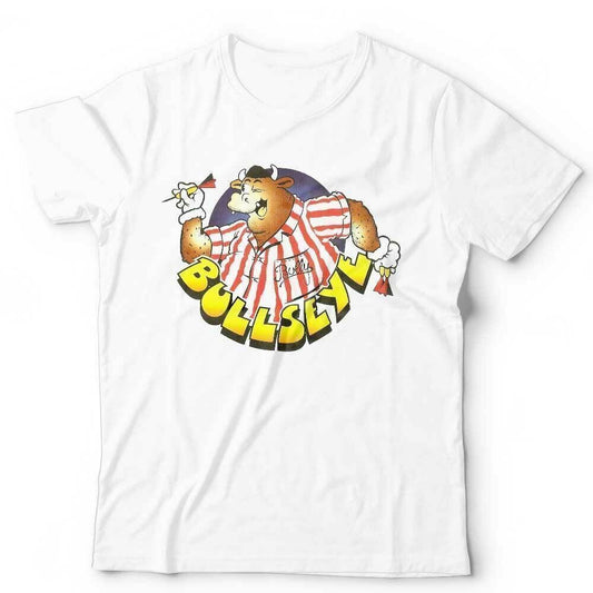 Bullseye Tshirt Unisex Gameshow Darts 80s 90s Bully   White T