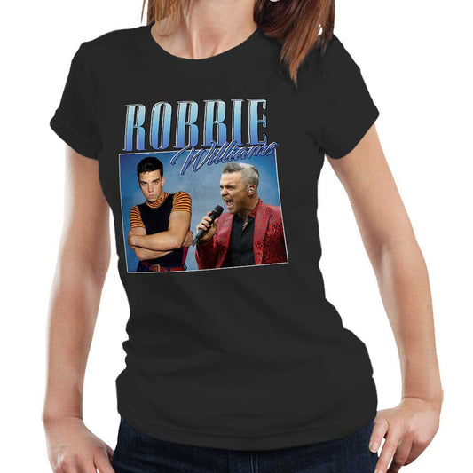 Robbie Williams Tshirt Appreciation Semi Fitted Ladies Throwback Homage Stag Hen