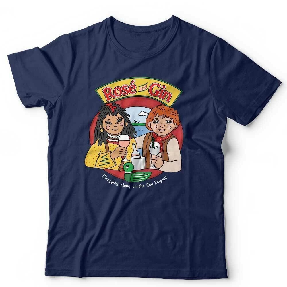 Rose And Gin Tshirt Unisex  Funny 90s Cartoon Drinking Wine Parody Humour