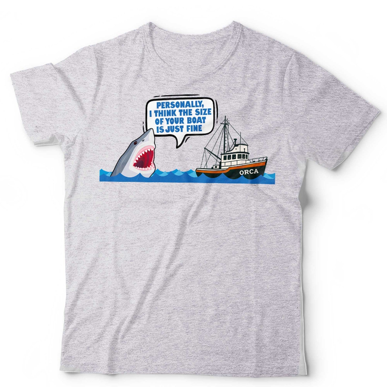 Jaws Tshirt Unisex and Kids Funny Personally I Think The Size Of Your Boat Cartoon