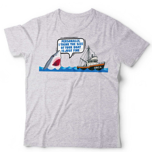Jaws Tshirt Unisex and Kids Funny Personally I Think The Size Of Your Boat Cartoon