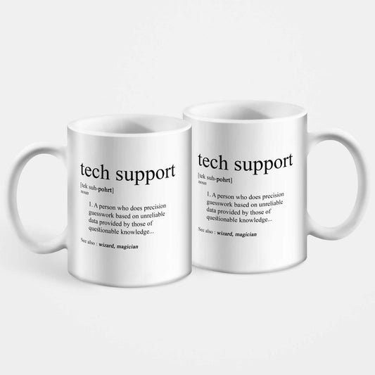 Tech Support Tea Coffee Computer Nerd Geek Programmer Coffee Mug - Funny Gift