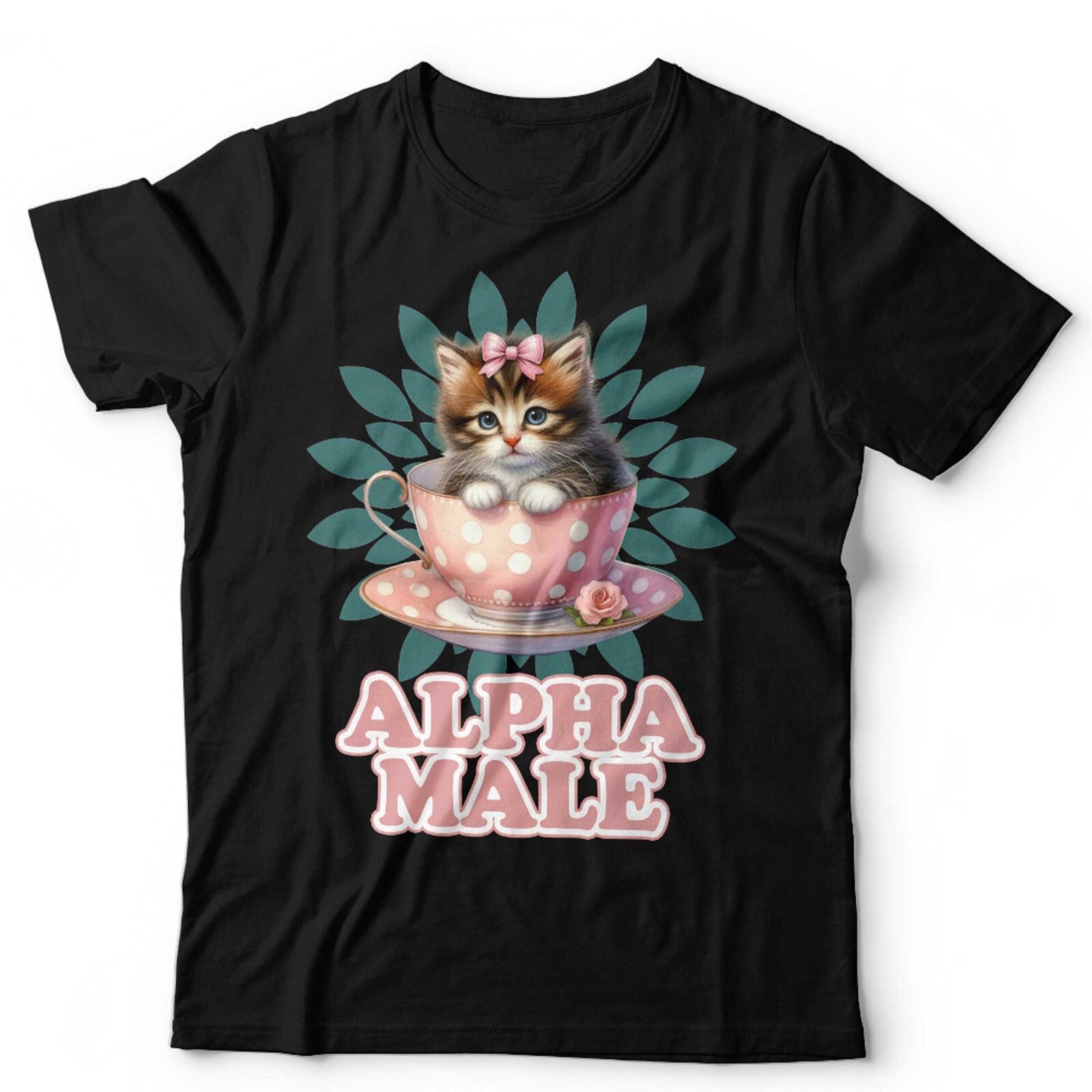Alpha Male Tshirt Cat Cup Unisex Funny Cute Kitten Boyfriend Husband Gift Retro