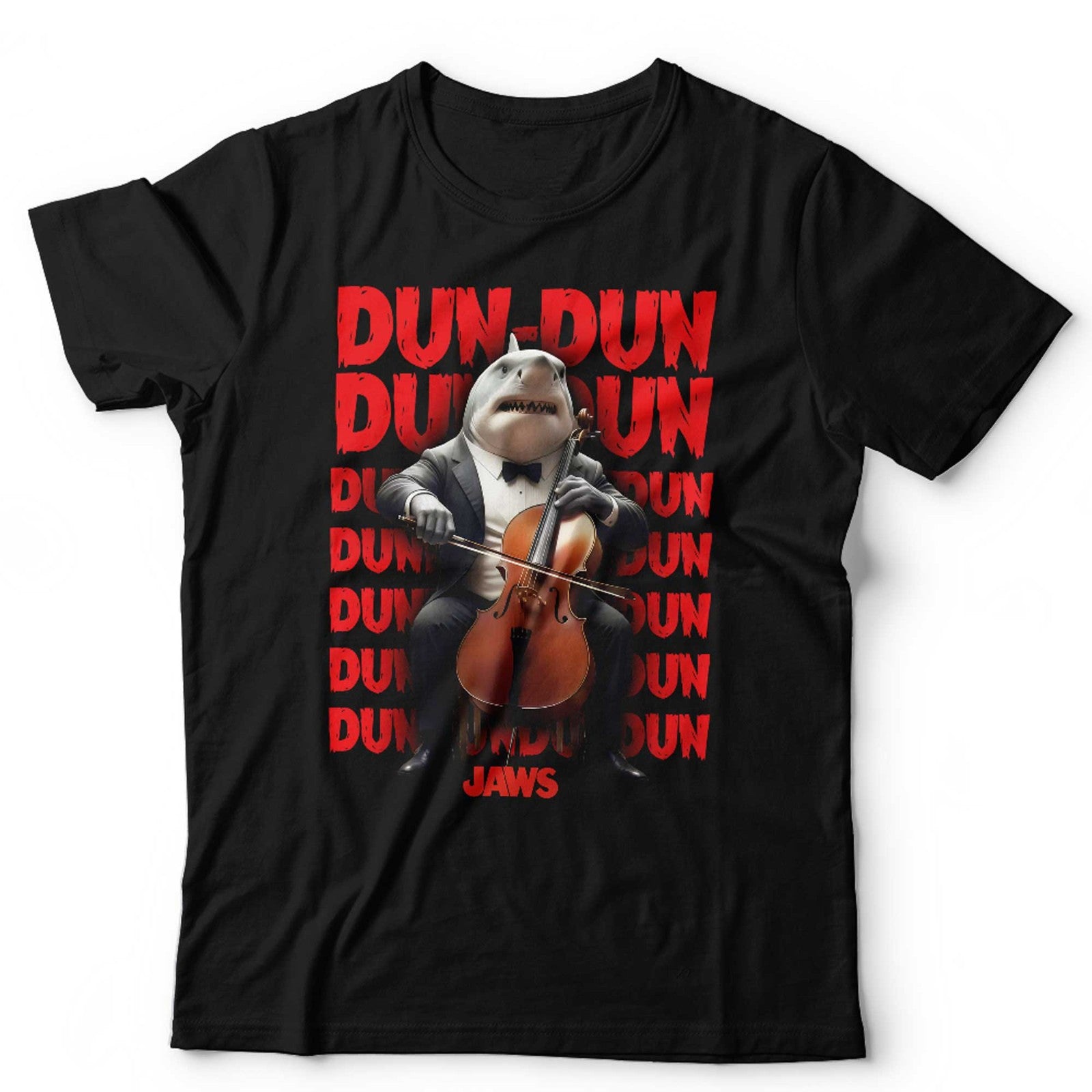 Jaws T Shirt Unisex and Kids  Funny Parody 70s Horror Shark Cult Movie Film Cello