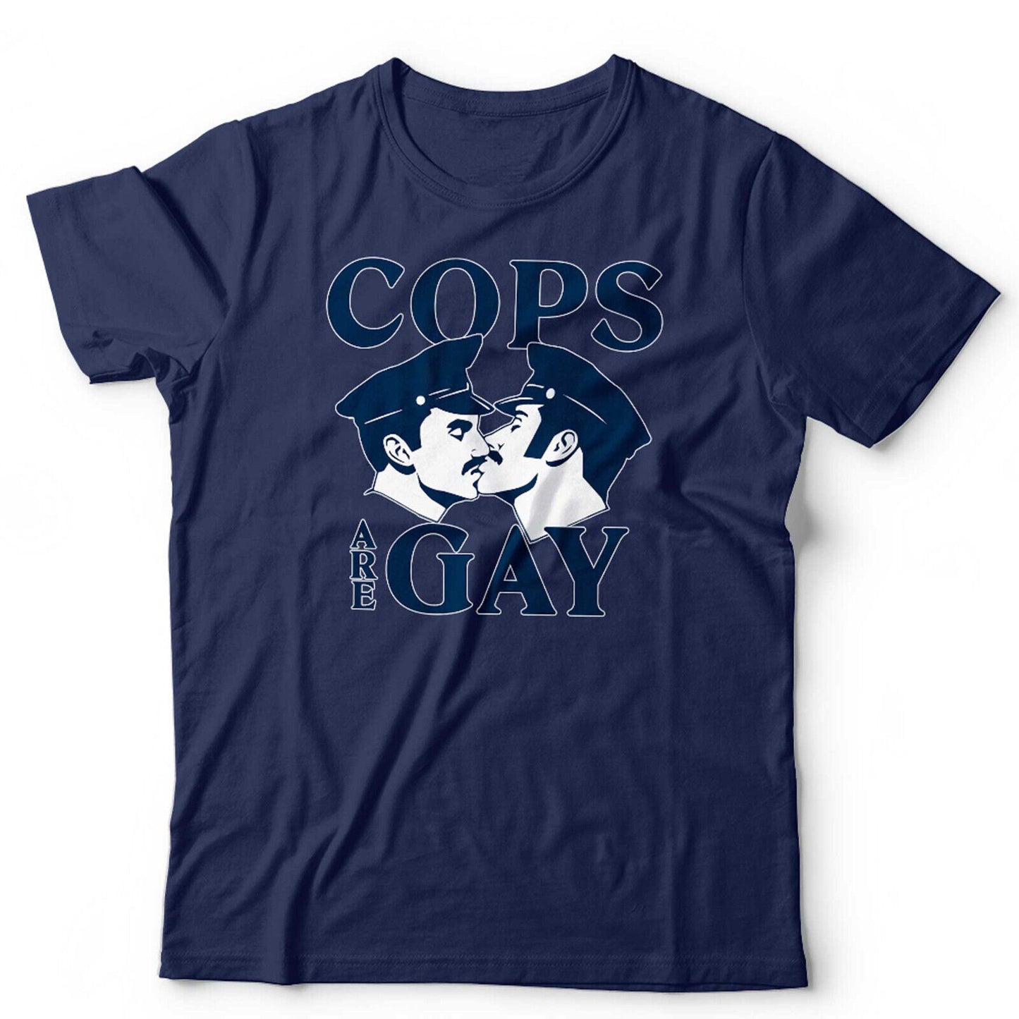LGBTQ Tshirt Cops Are Gay Unisex Funny Pride Police Kissing Homosexual