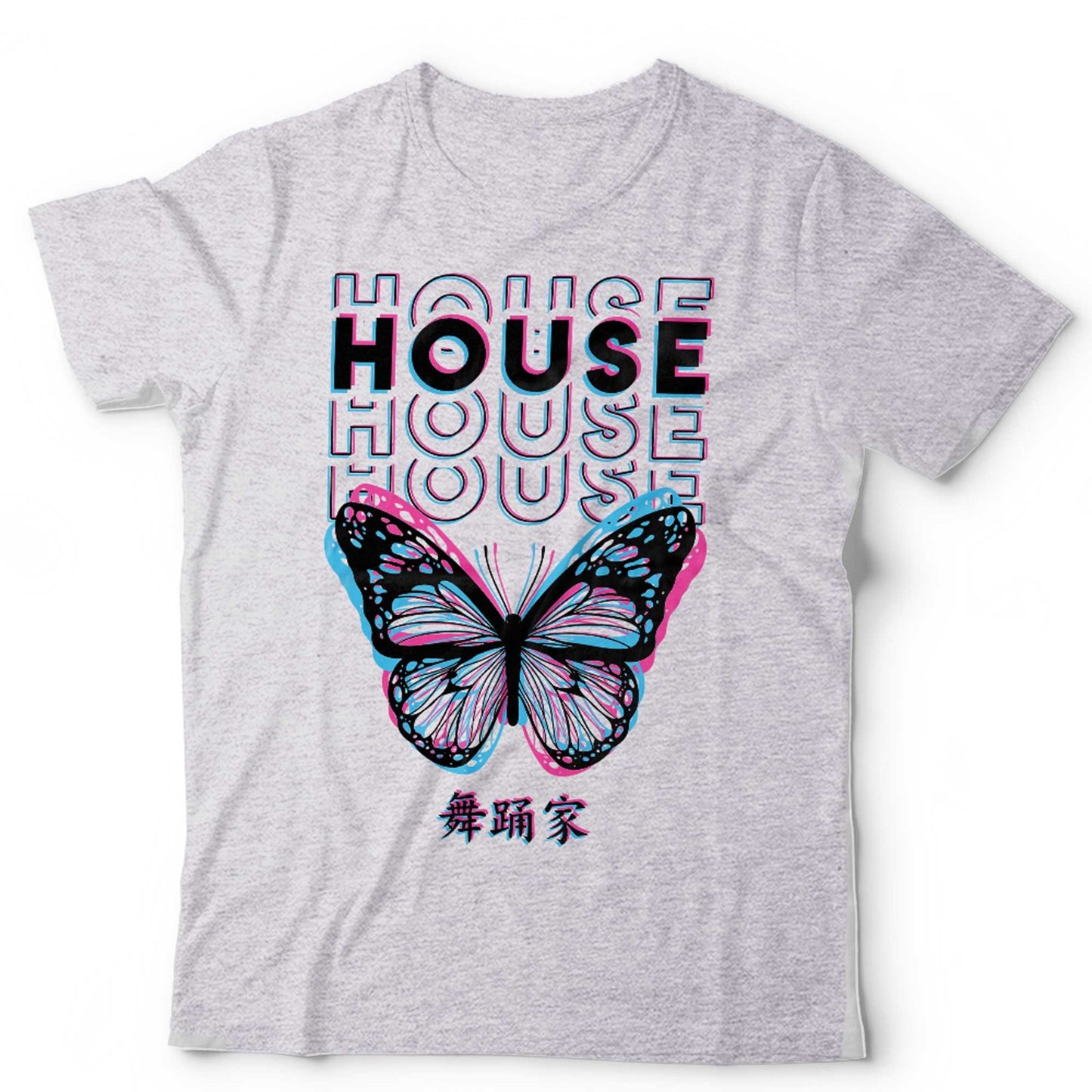 House Music Tshirt Unisex Dance Music Glitch Butterfly EDM Festival Outfit Rave