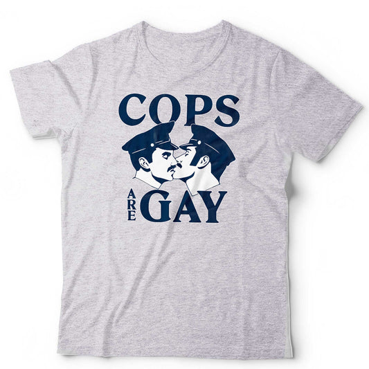 LGBTQ Tshirt Cops Are Gay Unisex Funny Pride Police Kissing Homosexual