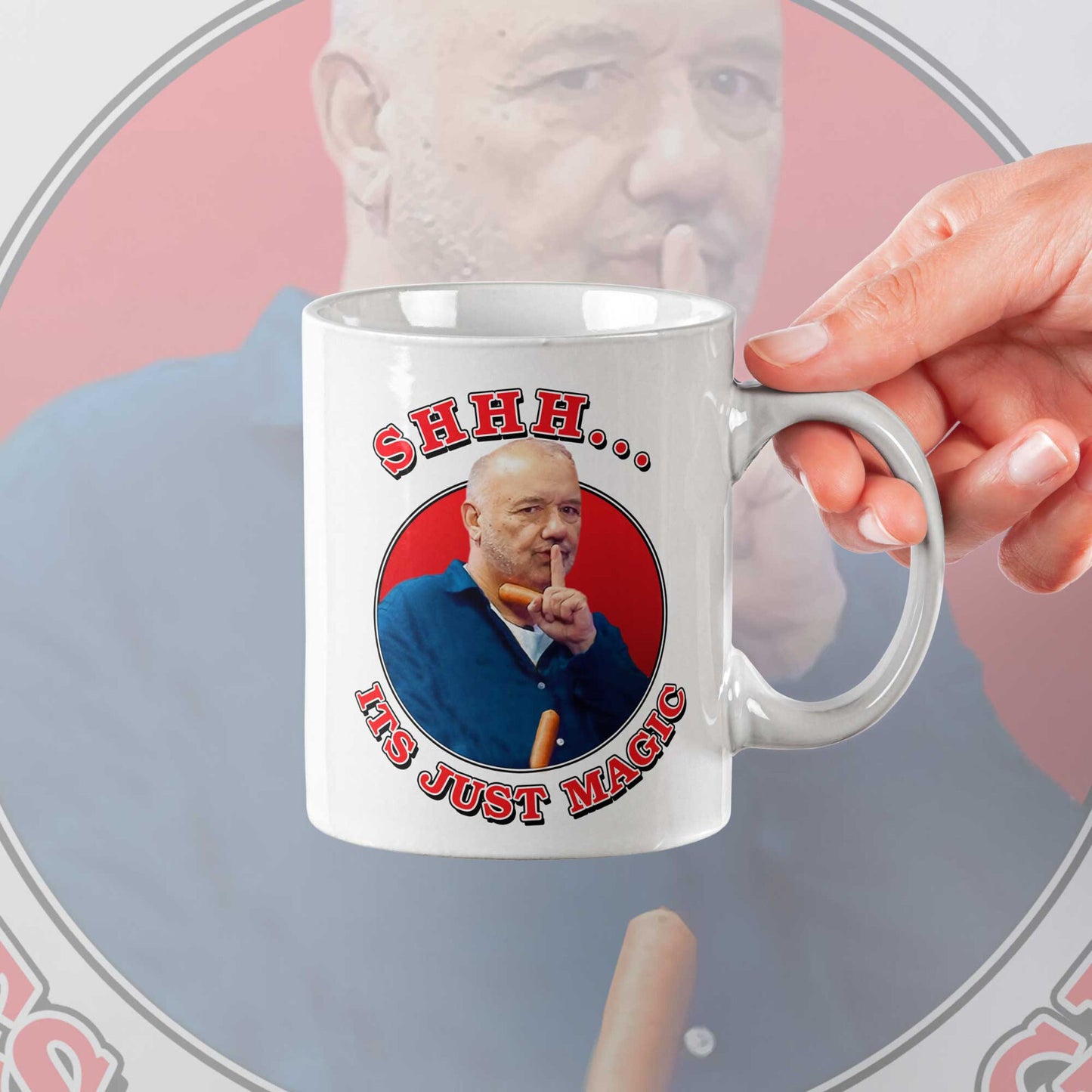 Bob Mortimer Shhh Its Just Magic Magic Show Magician Comedy Mug - Funny Gift