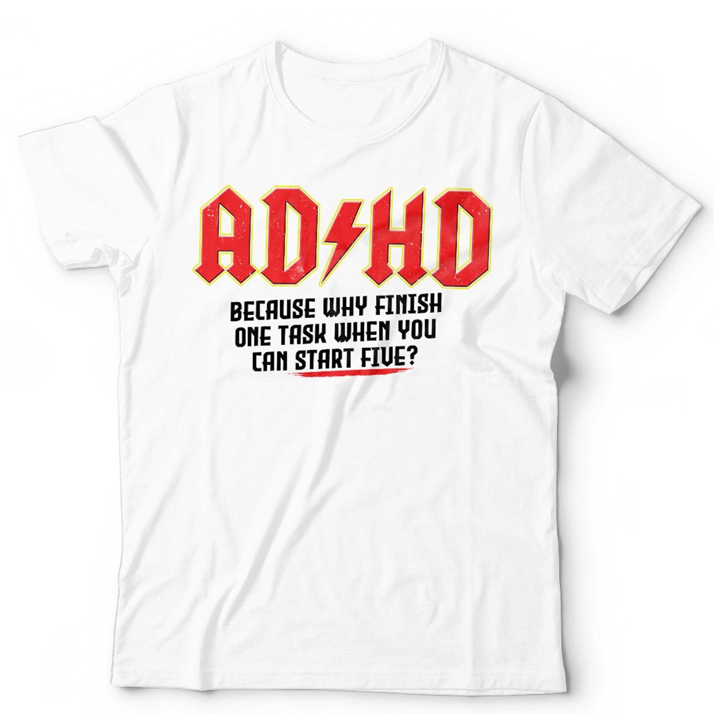 ADHD T Shirt Mental Health Awareness Unisex and Kids Funny Rock Music Parody Biker