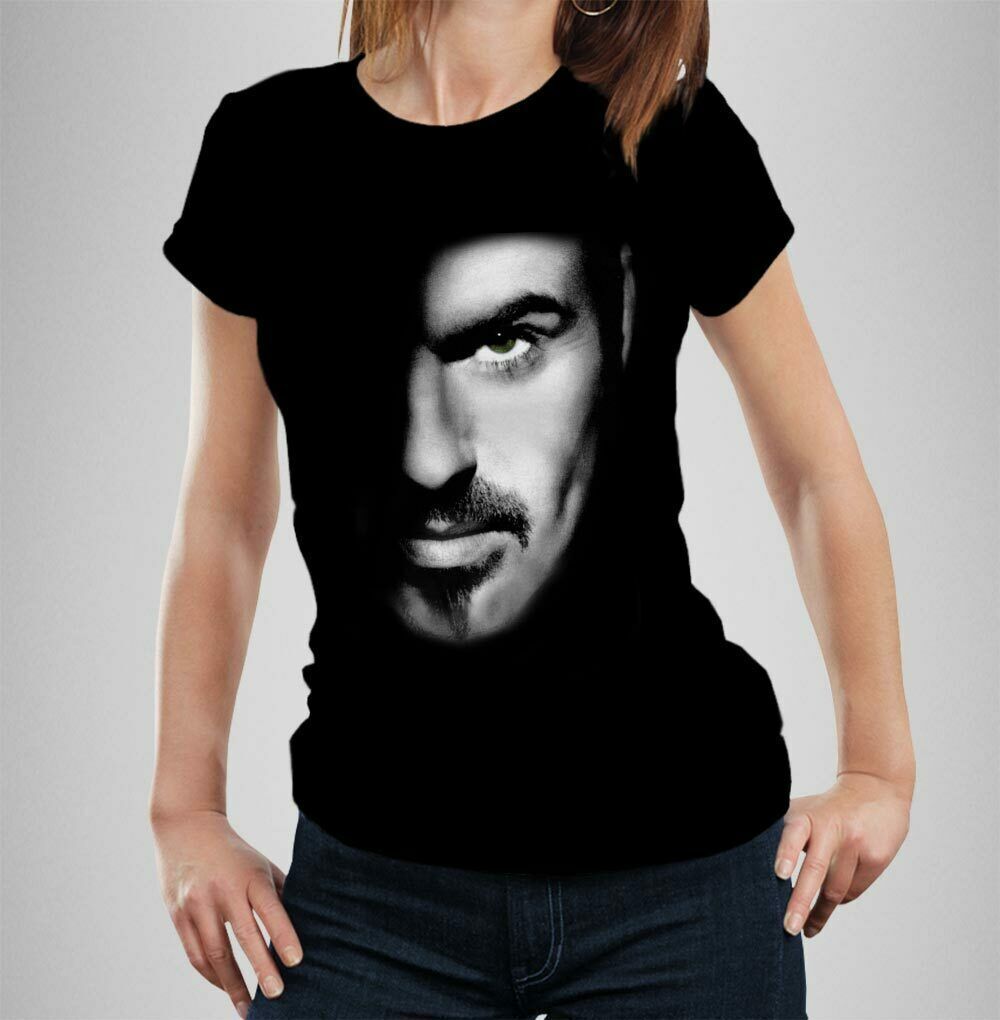 George Michael Tshirt Ladies Semi Fitted Closer Face Wham Live Aid LGBTQ
