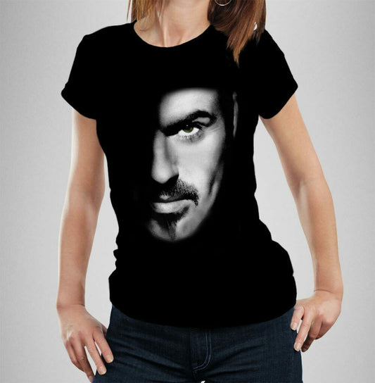 George Michael Tshirt Ladies Semi Fitted Closer Face Wham Live Aid LGBTQ