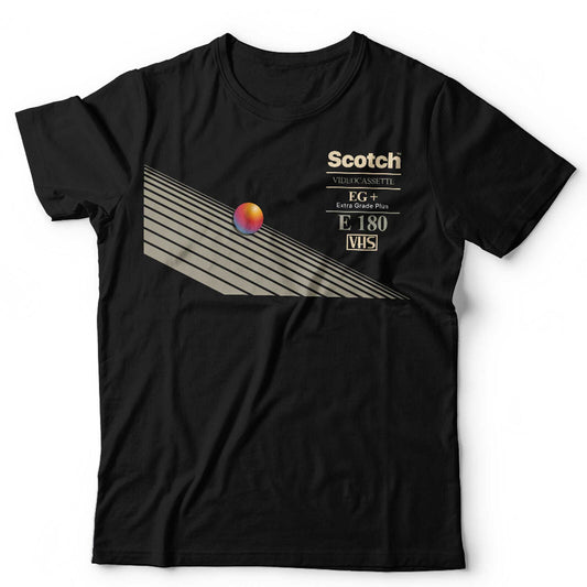 VHS T Shirt Scotch VIdeo Cassette Unisex Retro Vintage 70s 80s 90s Classic