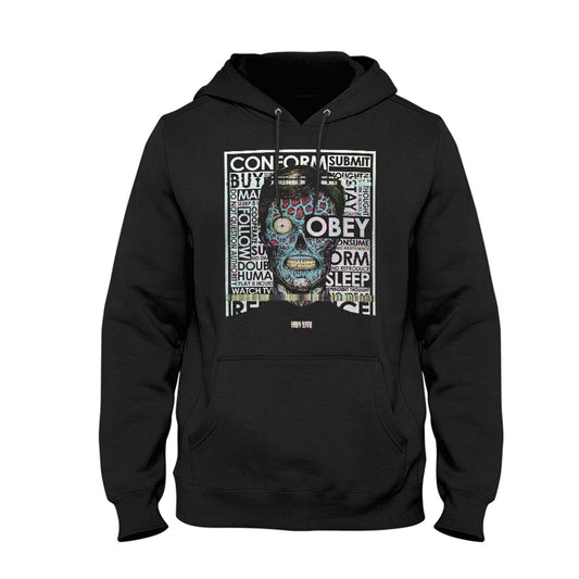 They Live Hoodie Glitch Unisex Retro Vintage 80s Movie Horror Sci Fi Roddy Piper