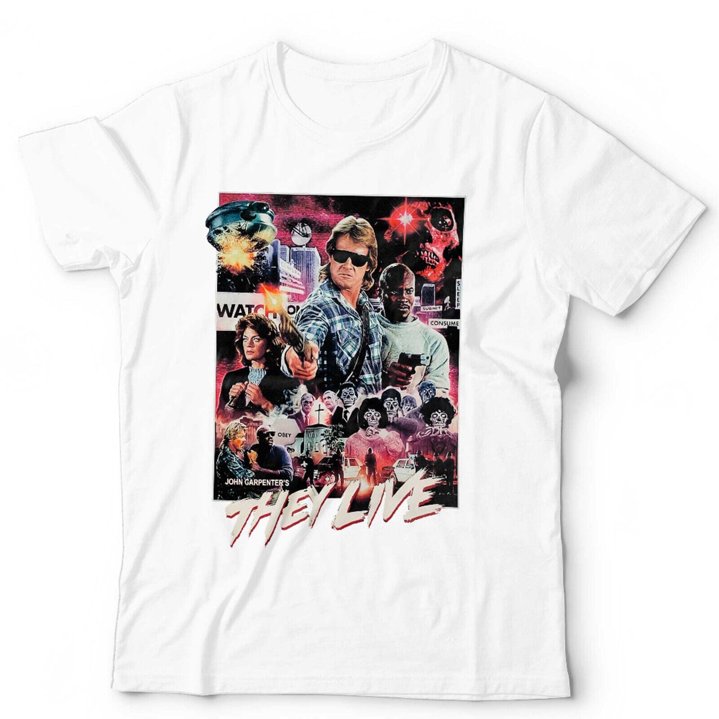They Live Tshirt Movie Poster Unisex  Retro, Horror, Piper, Vintage, Carpenter