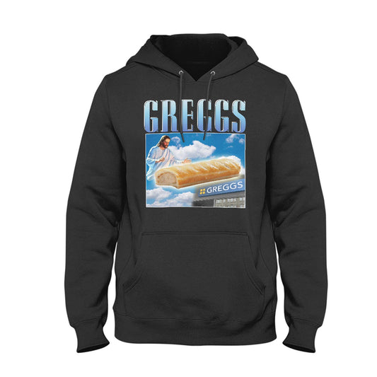 Greggs Hoodie Appreciation Pullover Funny Sausage Roll Jesus Pasty Homage Foodie