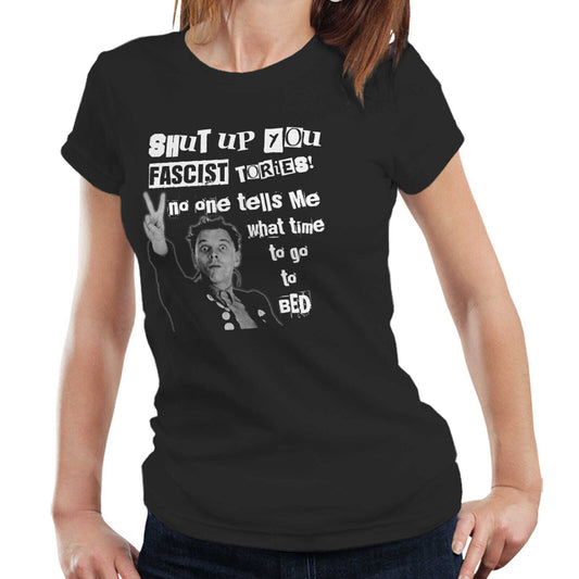 Shut Up You Fascist Tories Tshirt Semi Fitted Ladies Young Ones Rik Mayall Rick