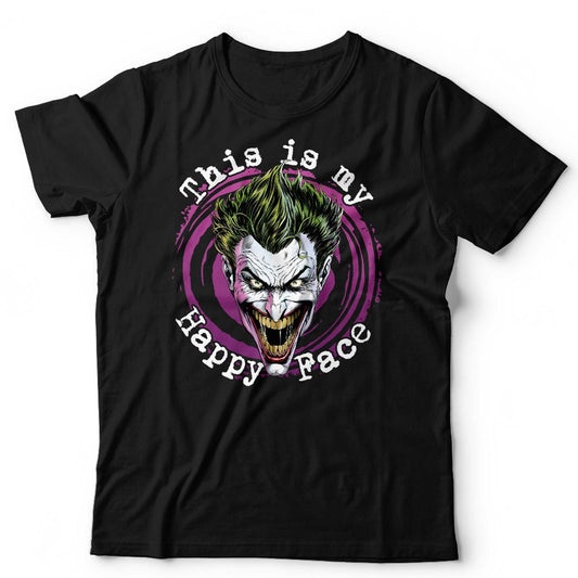 Joker T Shirt Unisex and Kids This Is My Happy Face Funny Geek Nerd Comic Retro