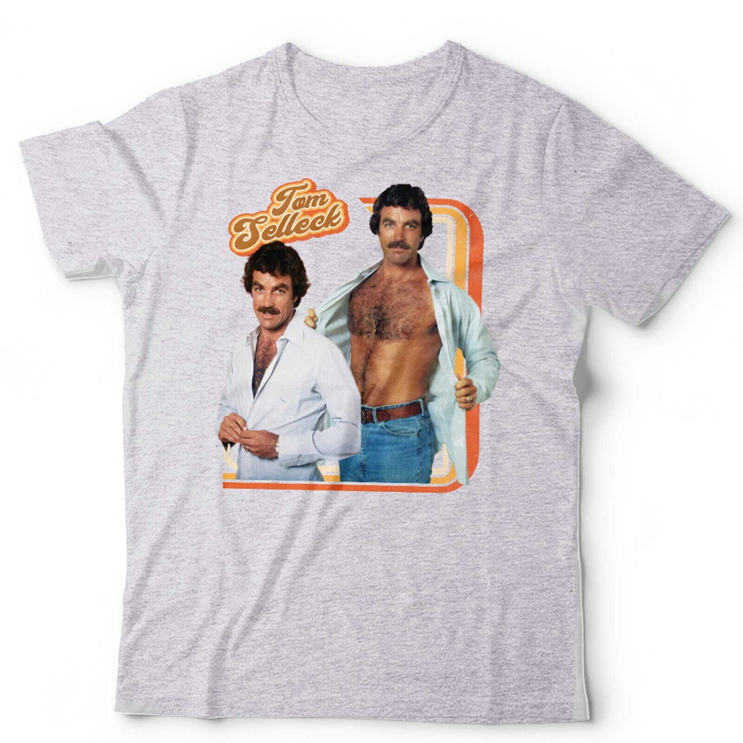 Tom Selleck Tshirt 70s Retro Star Unisex and Kids Throwback Homage Vintage Macho