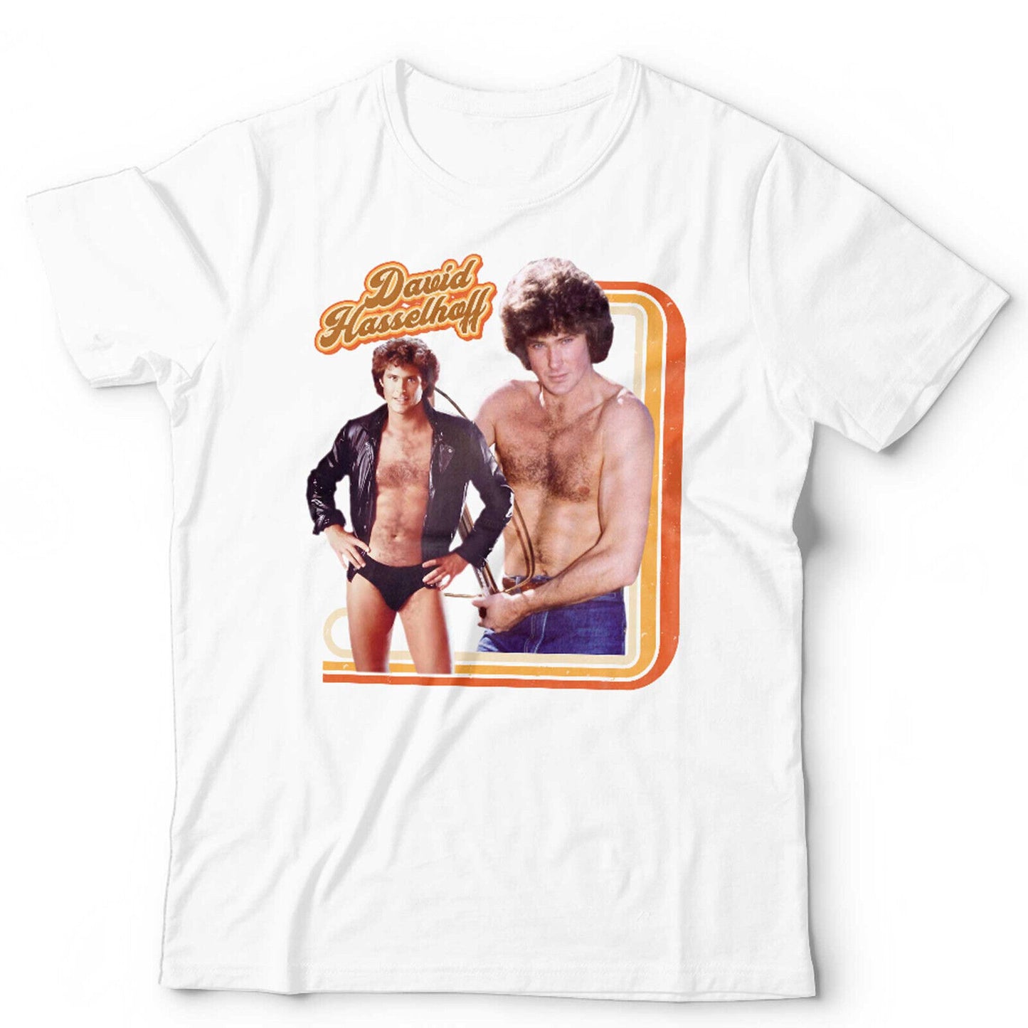 David Hasselhoff Tshirt 70s Retro Star Unisex and Kids Homage Throwback Macho