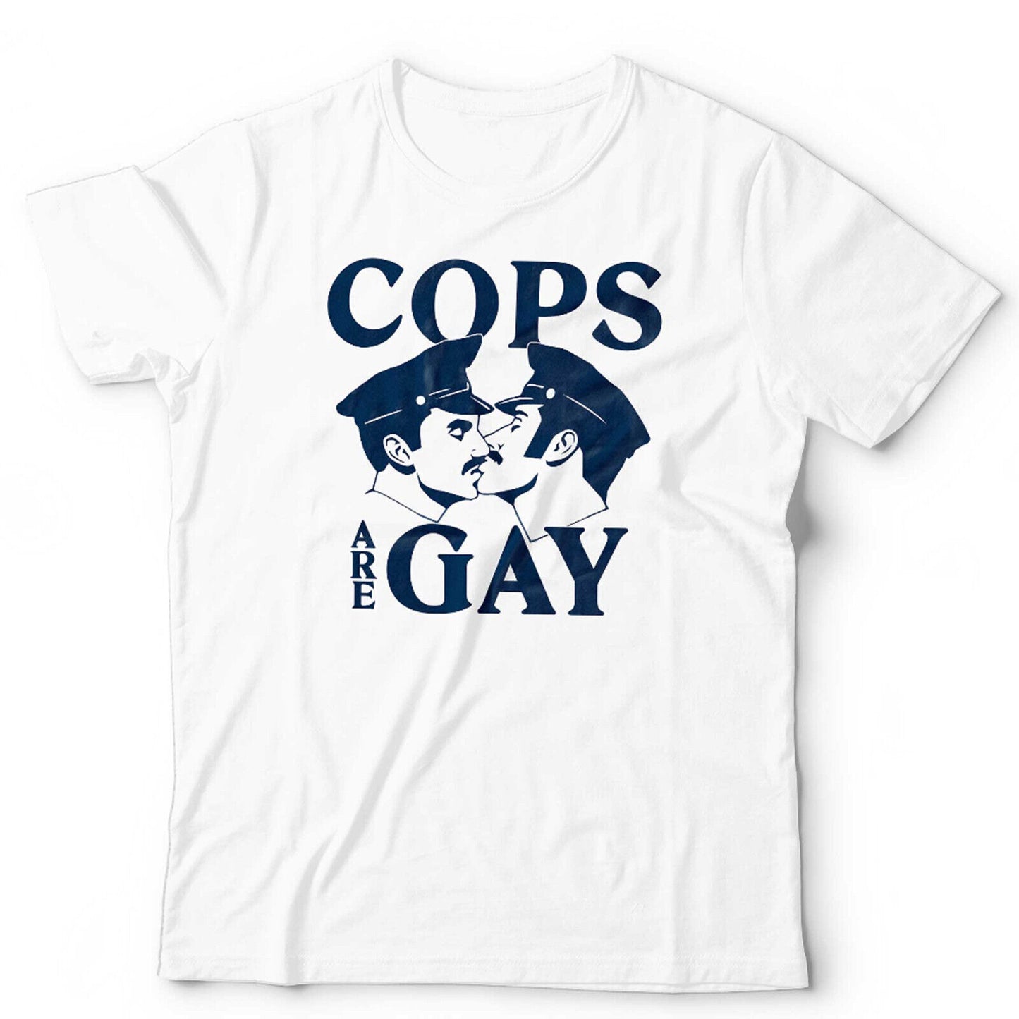 LGBTQ Tshirt Cops Are Gay Unisex Funny Pride Police Kissing Homosexual