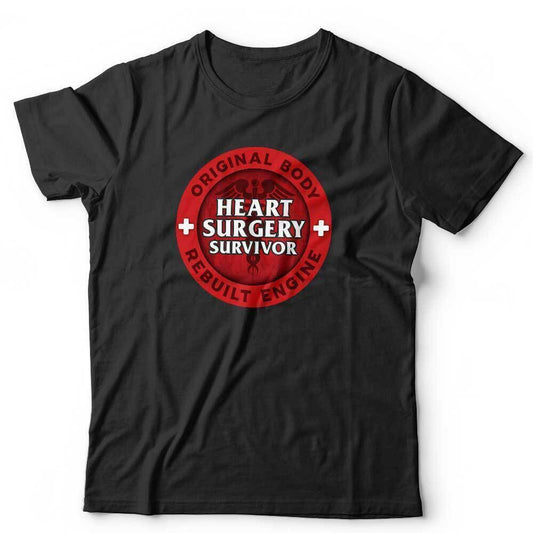 Heart Surgery TShirt Survivor Unisex Bypass Operation Open Heart Attack Funny