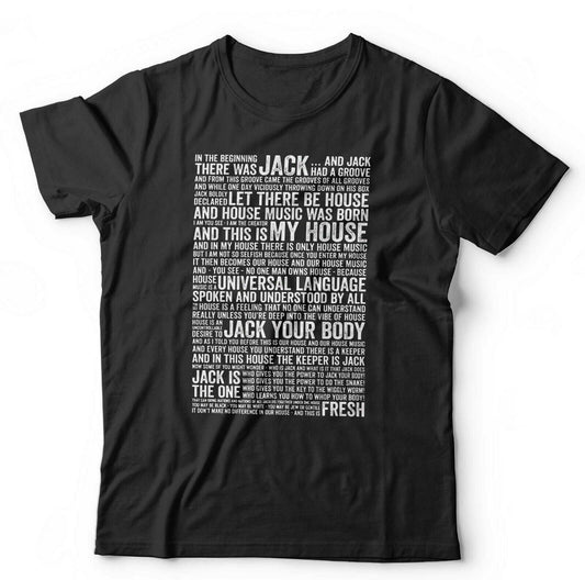 House Music Speech Tshirt In the Beginning there was Jack Unisex Dance EDM