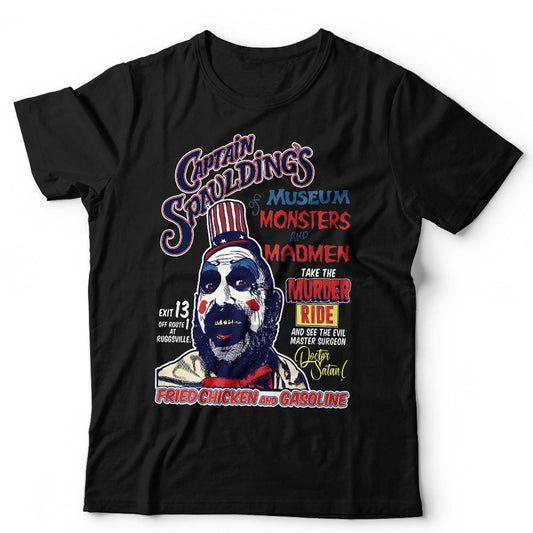 Captain Spaulding Tshirt Unisex Sid Haig, Rob Zombie, Halloween, Horror Gift
