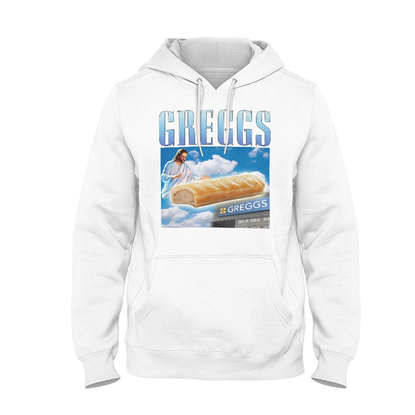 Greggs Hoodie Appreciation Pullover Funny Sausage Roll Jesus Pasty Homage Foodie