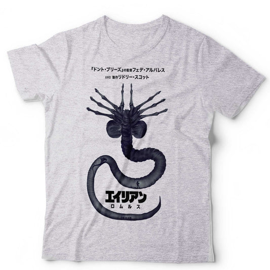 Aliens T Shirt Face Hugger Jappanese Retro Movie Poster Graphic Tee Horror