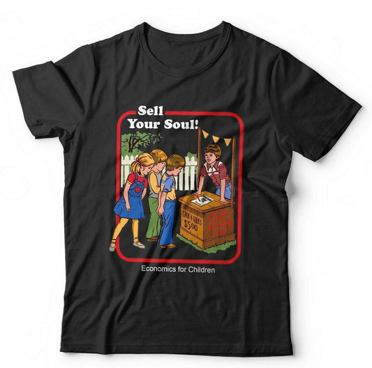 Sell Your Soul  Dark Humour Cartoon Slogan  Unisex TShirt