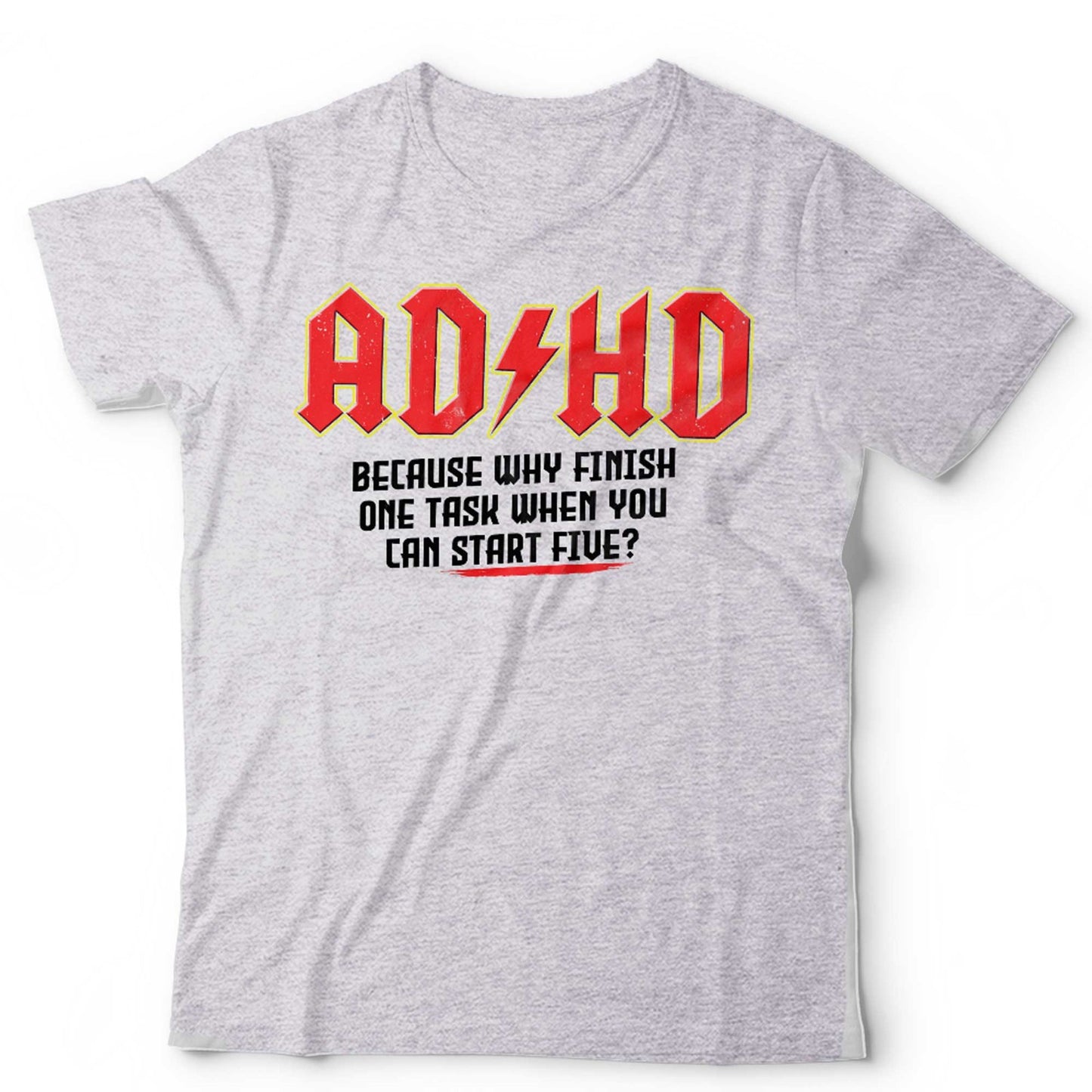 ADHD T Shirt Mental Health Awareness Unisex and Kids Funny Rock Music Parody Biker