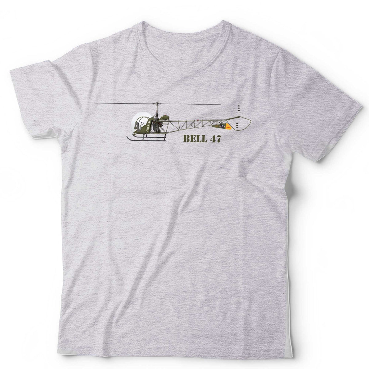 Helicopter T-Shirt Bell 47 Military Chopper Aviation Rotocraft Unisex & Kids