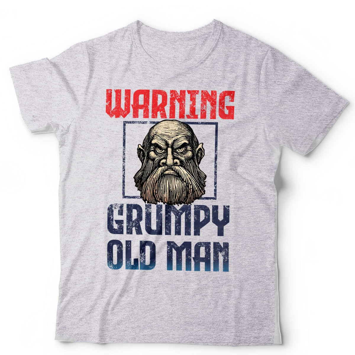 Warning Grumpy Old Man T-Shirt Funny Fathers Day Gift Novelty Slogan Bald Beard