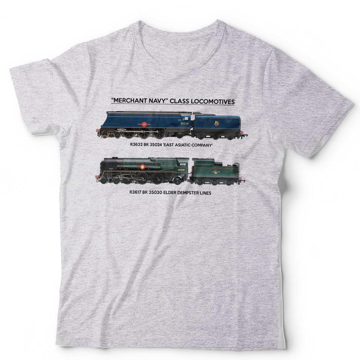 Train T-Shirt Dual Merchant Navy Locomotives Model Trains Railfan Trainspotter