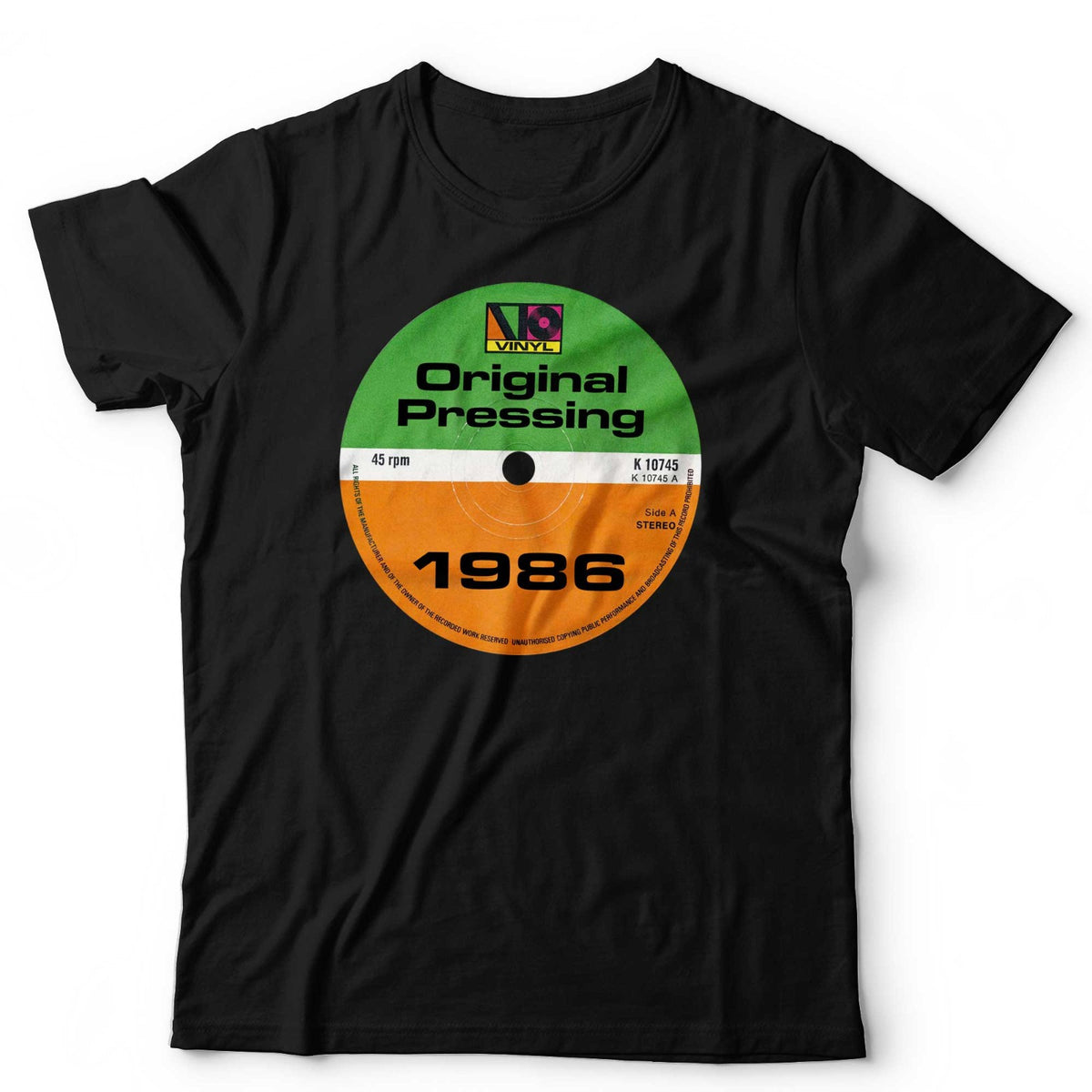 Custom Birthday T-Shirt Original Pressing Vinyl Junkie Personalised Music Lover