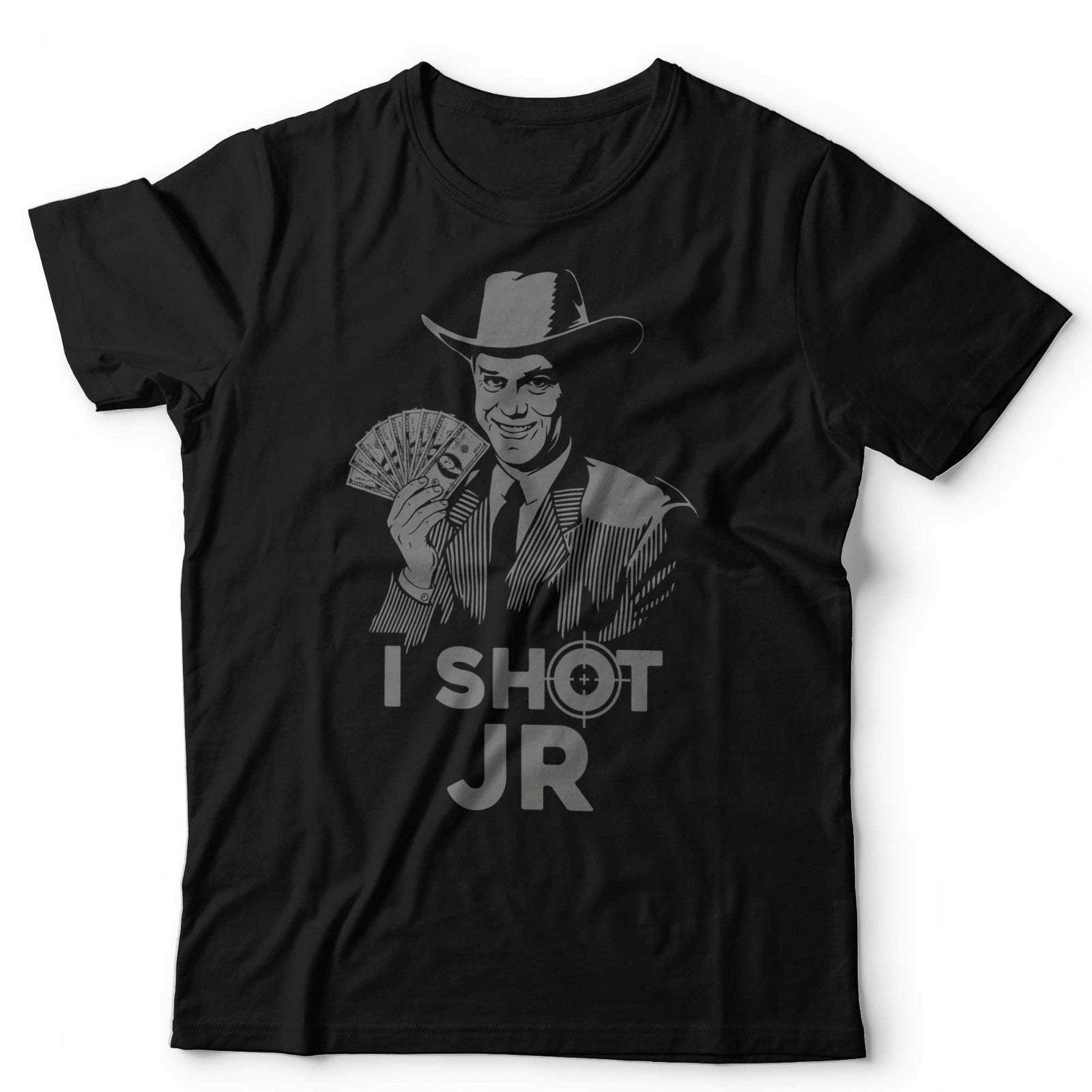 I Shot JR T-Shirt Retro 80s Cult TV Dallas Ewing Funny Geek Nerd Father Ted