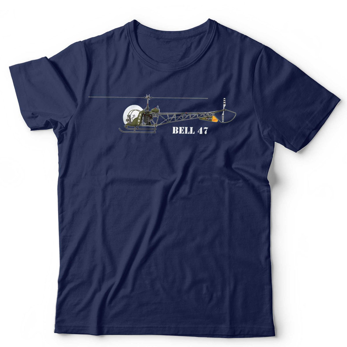 Helicopter T-Shirt Bell 47 Military Chopper Aviation Rotocraft Unisex & Kids