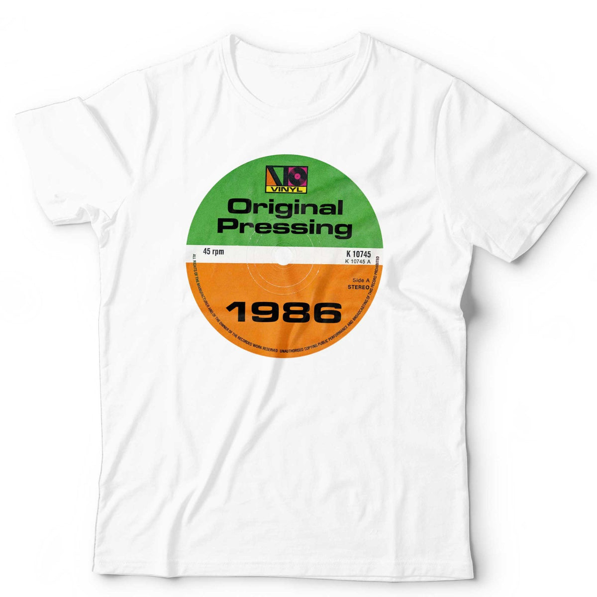 Custom Birthday T-Shirt Original Pressing Vinyl Junkie Personalised Music Lover