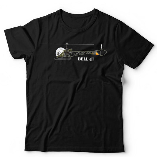 Helicopter T-Shirt Bell 47 Military Chopper Aviation Rotocraft Unisex & Kids