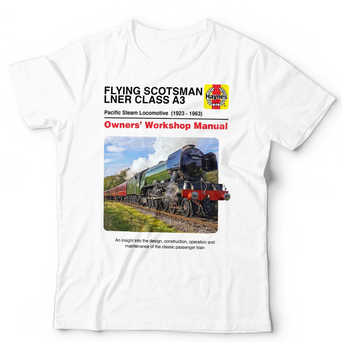 Train T-Shirt Flying Scotsman Manual Trainspotter British Railfan Unisex & Kids