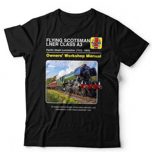 Train T-Shirt Flying Scotsman Manual Trainspotter British Railfan Unisex & Kids