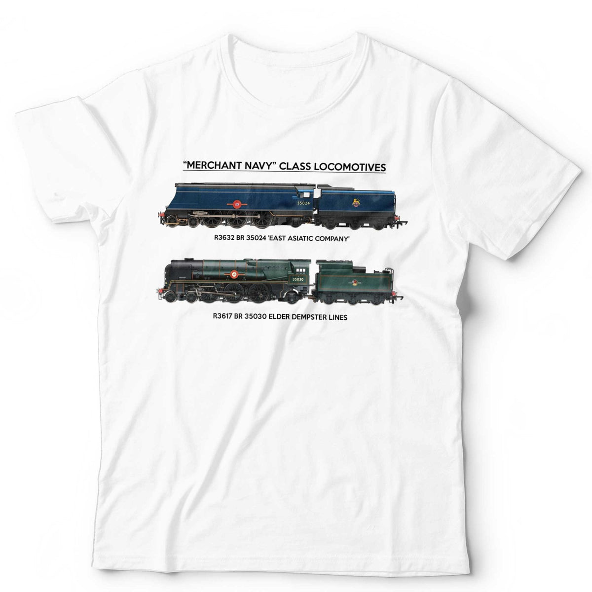 Train T-Shirt Dual Merchant Navy Locomotives Model Trains Railfan Trainspotter