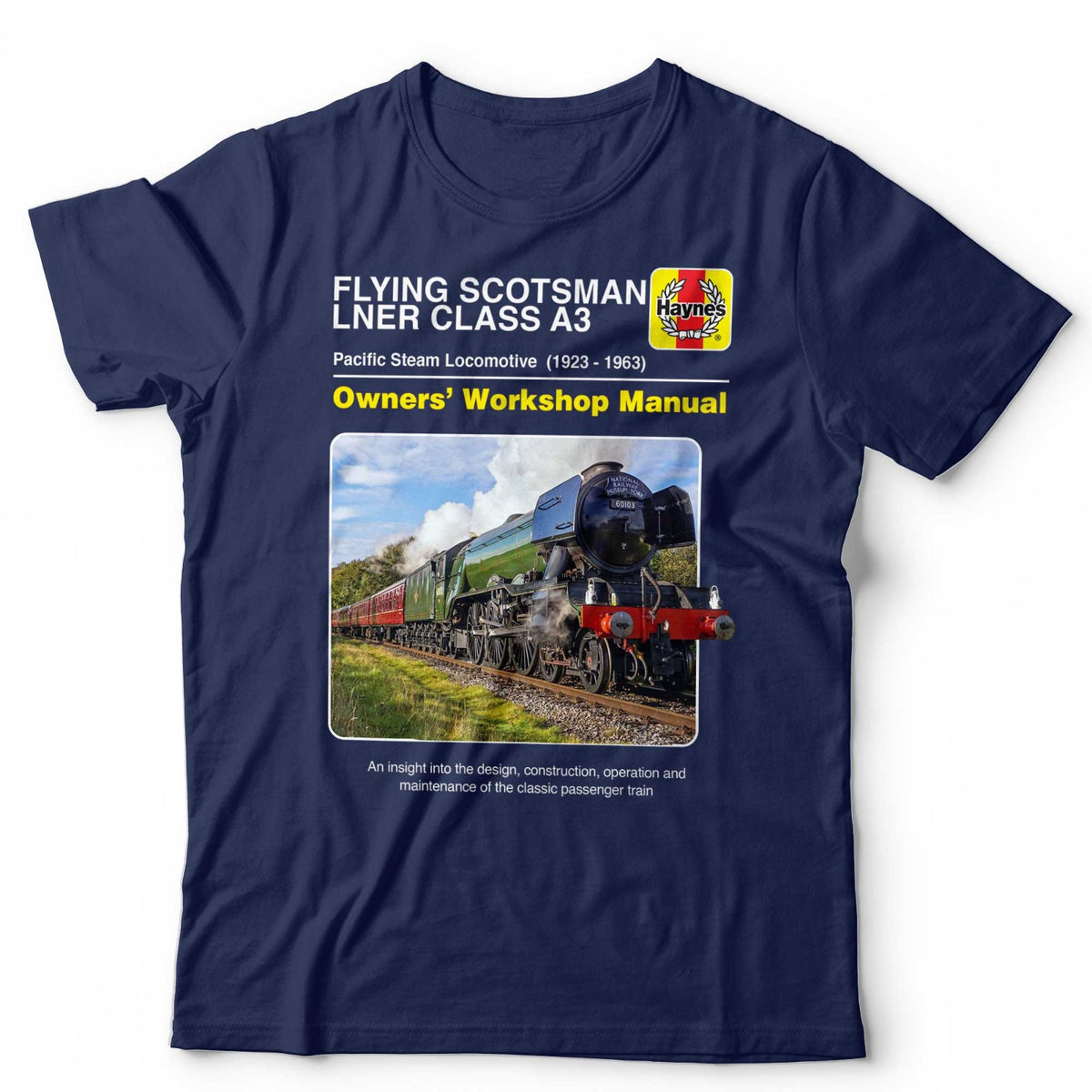 Train T-Shirt Flying Scotsman Manual Trainspotter British Railfan Unisex & Kids